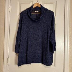 Blue Purple Cowl Neck Sweater